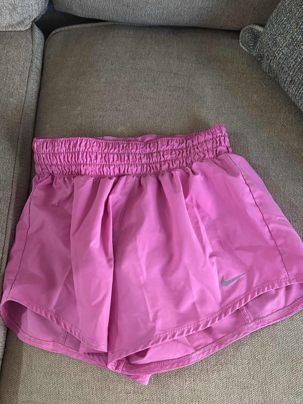Nike Women's Athletic Shorts in Hot Pink with Reflective Swoosh